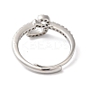 Rack Plating Brass Cubic Zirconia Arabic Letters Adjustable Rings for Women RJEW-S407-10P-16-3