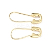 Safety Pin Shape Rack Plating Brass Hoop Earrings for Woman EJEW-F310-02G-1