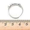 Brass Micro Pave Cubic Zirconia Rotating Finger Rings for Women RJEW-C132-04P-2