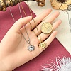 304 Stainless Steel Sun Pendant Box Chain Necklaces for Women Men NJEW-YW00002-01-4