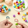 75Pcs Round/Rainbow Silicone Focal Beads SIL-YW0001-38-5