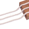 5 Yards Polyester Lace Ribbon with Round Plastic Pearl Beaded Edge OCOR-WR0001-69A-1