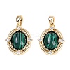 Synthetic Malachite Oval Pendants KK-U043-44G-A-1