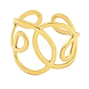 304 Stainless Steel Hollow Irregular Wide Open Cuff Ring for Women LS-RJEW-S406-01G-02-2