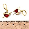 Heart Brass Glass Hoop Earrings EJEW-P333-09C-G-5