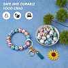 WEWAYSMILE 50Pcs 5 Styles 15mm Silicone Round Beads Making Kit JX486A-3
