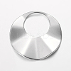 Flat Round 201 Stainless Steel Pendants STAS-O082-09-2