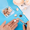 24Pcs 6 Styles 304 Stainless Steel Textured Oval Stud Earrings Findings STAS-TA0002-32RG-8