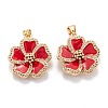 Real 18K Gold Plated Brass Micro Pave Clear Cubic Zirconia Beads Pendants ZIRC-M114-32G-E-1