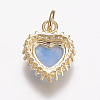 Brass Micro Pave Cubic Zirconia Charms ZIRC-G141-01G-A-2