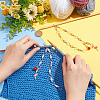Glass & Acrylic Beaded Knitting Row Counter Chains HJEW-AB00549-3