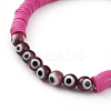 Polymer Clay Heishi Beads Stretch Bracelets BJEW-JB05905-02-2