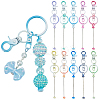 10Pcs 10 Colors Gradient Color Alloy Beadable Bar Keychain for DIY Crafts Jewelry Making KEYC-SC0001-19-1
