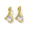 Rack Plating Brass Micro Pave Cubic Zirconia Charms KK-C074-01G-1