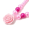 Cute Unicorn Alloy Plastic Children's Beaded Necklace & Bracelet & Cuff Ring & Clip-on Earring Jewelry Sets for Girl's FS-WGF4311-06-2