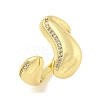 Brass Micro Pave Clear Cubic Zirconia Open Cuff Ring for Women RJEW-M173-13B-G-1
