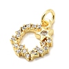 Brass Micro Pave Cubic Zirconia Charms KK-C139-12G-2