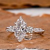 Brass Micro Pave Clear Cubic Zirconia Finger Rings FS-WG5249E-02-2