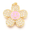 Brass Micro Pave Clear Cubic Zirconia Pendants KK-I683-05E-1
