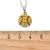 Zinc Alloy Sunflower Rhinestone Sport Ball Pendant Cable Chain Necklaces NJEW-U024-01P-01-5