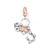 Brass Pendants with Cubic Zirconia European Beads KK-Q015-01F-1