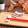 4Pcs 4 Colors Flower Pattern Japanese Style Porcelain Chopsticks Rests DJEW-CP0001-33-4