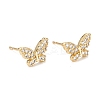 Butterfly Sparkling Cubic Zirconia Stud Earrings EJEW-H126-14G-1