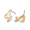 Brass Number Stud Earrings with 925 Sterling Silver Pins for Women EJEW-A077-01D-3