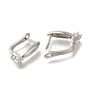 Rack Plating Brass Micro Pave Cubic Zirconia Hoop Earring Findings EJEW-H143-12P-2