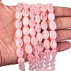 Natural Rose Quartz Flat Oval Bead Strands G-M206-28-3