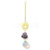 Wire Wrapped Nuggets Natural Amethyst Pendant Decorations HJEW-C008-02C-G-1