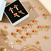 24Pcs Cross with Heart Alloy Enamel Lapel Pin Backs for Backpack Clothes JEWB-FG0001-59G-4
