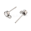 Non-Tarnish 202 Stainless Steel Rhinestone Stud Earring Findings STAS-U012-05P-2