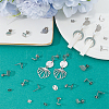 80Pcs 4 Styles 201 Stainless Steel Stud Earring Findings EJEW-BBC0001-26-4