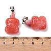 Cherry Quartz Glass Pendants G-B127-06P-04-4