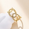 Oval 304 Stainless Steel Open Cuff Ring for Women LS-RJEW-Z083-03G-01-2