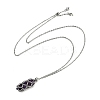 3Pcs 3 Styles Natural Rose Quartz & Green Aventurine & Amethyst Macrame Pouch Faceted Bullet Pendant Necklaces NJEW-JN05090-5