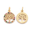 Brass Micro Pave Cubic Zirconia Charms LS-ZIRC-L070-45G-2