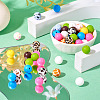 108Pcs 12 Style Round Food Grade Eco-Friendly Silicone Beads SIL-TA0001-75-6