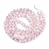 Electroplate Transparent Glass Beads Strands EGLA-T019-06N-2