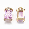 Brass Glass Rhinestone Pendants X-GLAA-S179-21G-RS-3