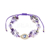 7Pcs 7 Color Lampwork Evil Eye & Glass Braided Bead Bracelets Set BJEW-JB08907-6