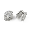 Oval with Ballerina Girl Brass Micro Pave Clear Cubic Zirconia Hoop Earrings for Women EJEW-Q391-36P-3