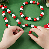 Christmas Theme 5 Strands Spray Painted Natural Wood Beads Strands WOOD-SP0001-02A-3