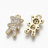 Brass Micro Pave Clear Cubic Zirconia Charms LS-RJEW-T063-65G-NF-2