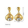 304 Stainless Steel & Crystal Rhinestone Dangle Stud Earrings WGBE4B7-01-1