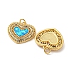 Valentine's Day Brass Micro Pave Cubic Zirconia with Synthetic Opal Pendants KK-D096-02G-G-2