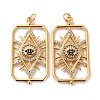 Brass Micro Pave Cubic Zirconia Pendants ZIRC-P092-034G-RS-2