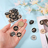 24Pcs 3 Colors 1-Hole Zinc Alloy Flat Round with Bees Buttons BUTT-CA0001-30-3