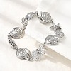 Summer Beach Brass Micro Pave Clear Cubic Zirconia Starfish & Shell Shape Link Chain Bracelets BJEW-C118-02A-P-4